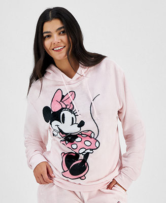 Juniors' Minnie Mouse Plush Fleece Graphic Hoodie | Macy's