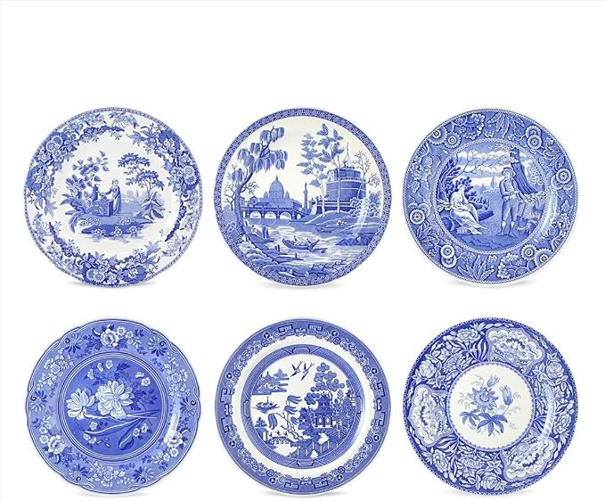 Spode Blue Room Georgian Plates, Set of 6 Assorted Motifs | Earthenware, Made in England, Hanging... | Amazon (US)