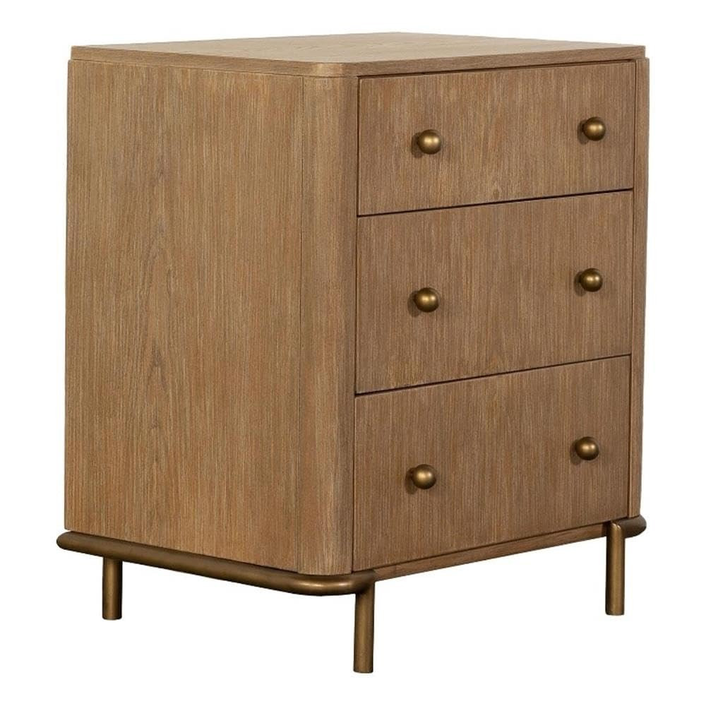 MAKLAINE 3-Drawer Contemporary Wood Nightstand in Sand Wash Finish | Amazon (US)