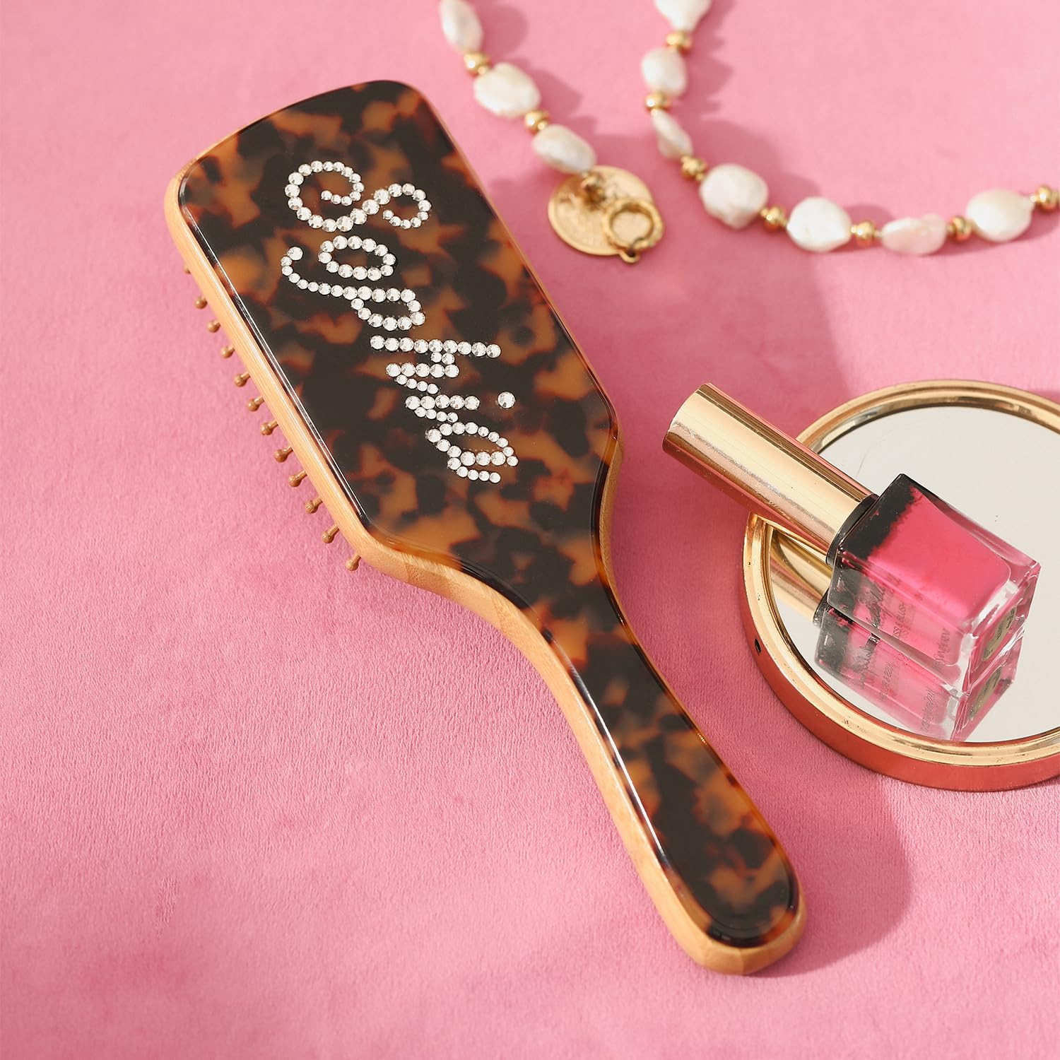 Rhinestone Personalized Brushes Turtle Color Name Hair Brush Handmade Rhinestones Hairbrush | Nat... | Amazon (US)