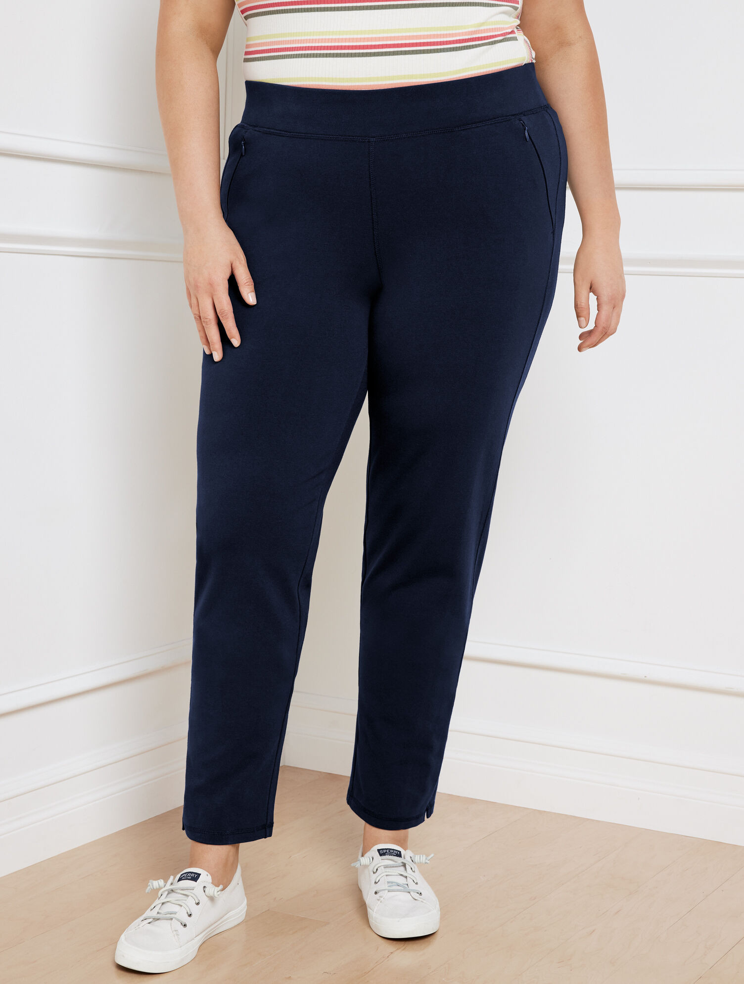 Everyday Stretch Slit Hem Straight Leg Pants | Talbots