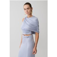 Adrienne One Shoulder Lurex Top / Pastel Blue | MESHKI | XS | MESHKI US