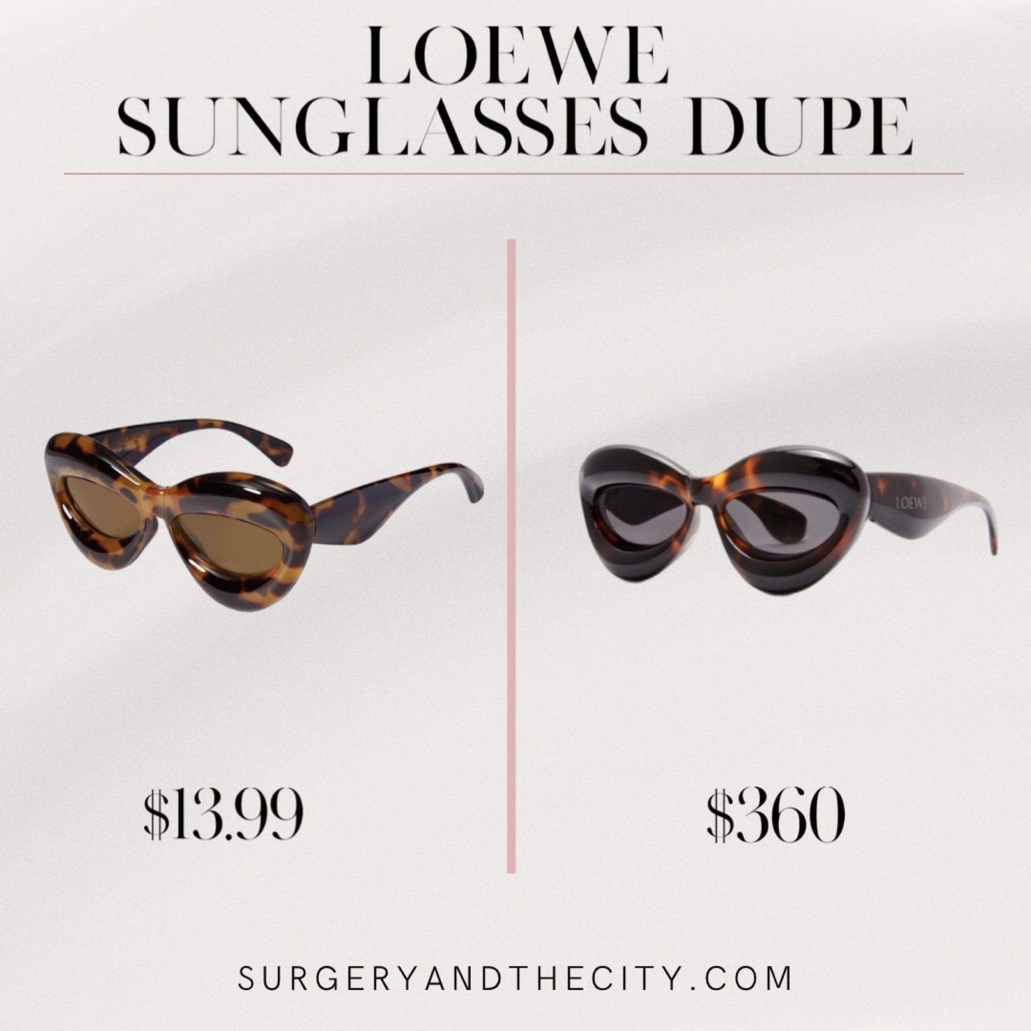 Loewe inflated discount sunglasses dupe