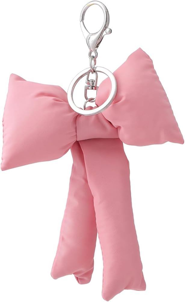 Pink Bow Keychain Y2K Cute 3D Bow Charm Keychain Bag Backpack Charms | Amazon (US)