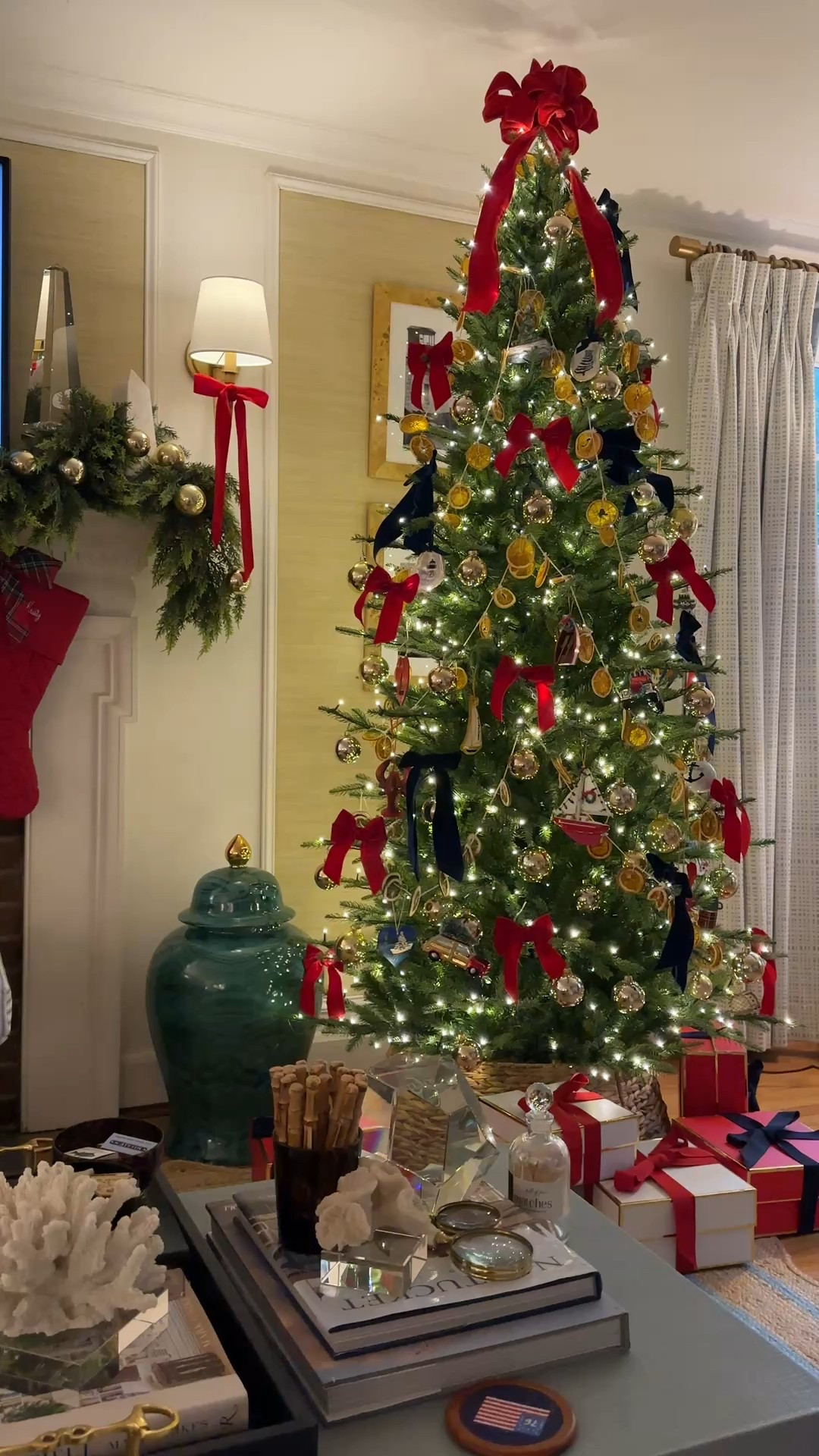 The viral Christmas tree is back in stock ✨ 9 light settings for warm white & multi colored lights. Twinkling warm white might be my favorite