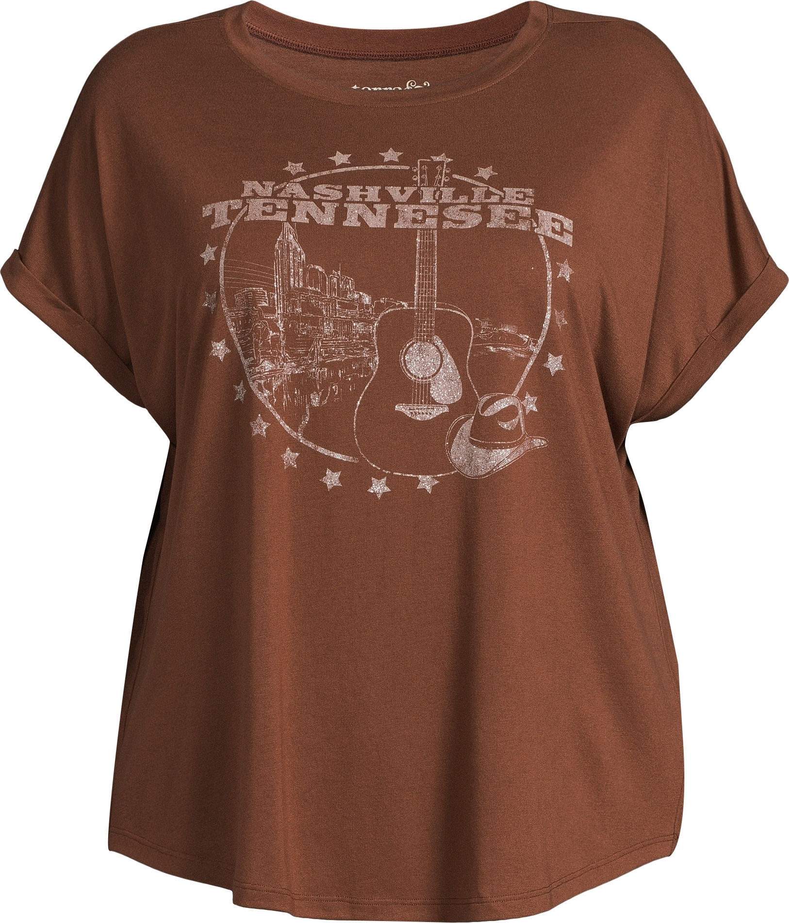 Terra & Sky Women's Plus Size Nashville Graphic Tee with Short Sleeves, Sizes 0X-5X | Walmart (US)
