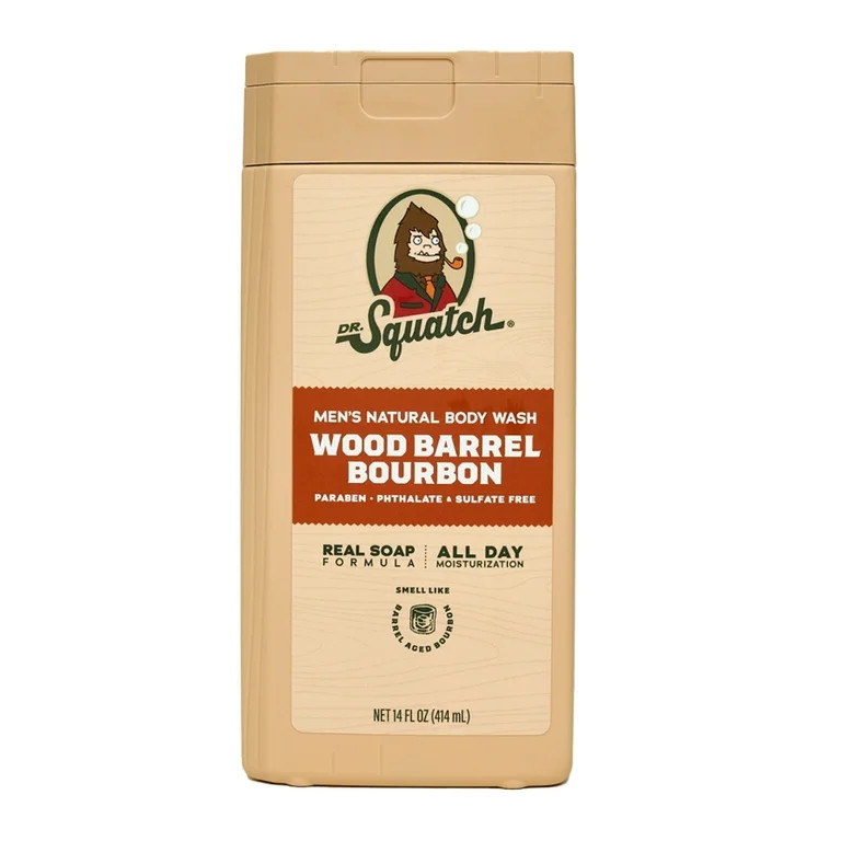 Dr. Squatch Wood Barrel Bourbon Natural Body Wash for Men, 14 fl oz - Walmart.com | Walmart (US)
