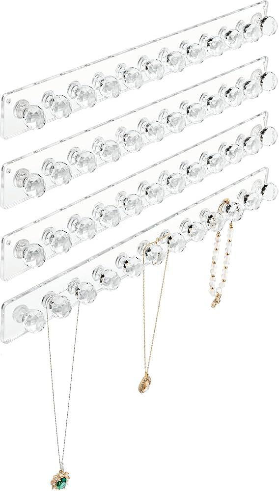 Heesch Necklace Hanger, Acrylic Necklace Organizer Wall Mount Necklace Holder, Jewelry Hooks for ... | Amazon (US)