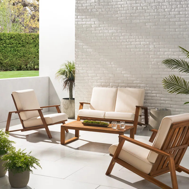 Isham 4 - Person Outdoor Seating Group with Cushions | Wayfair North America