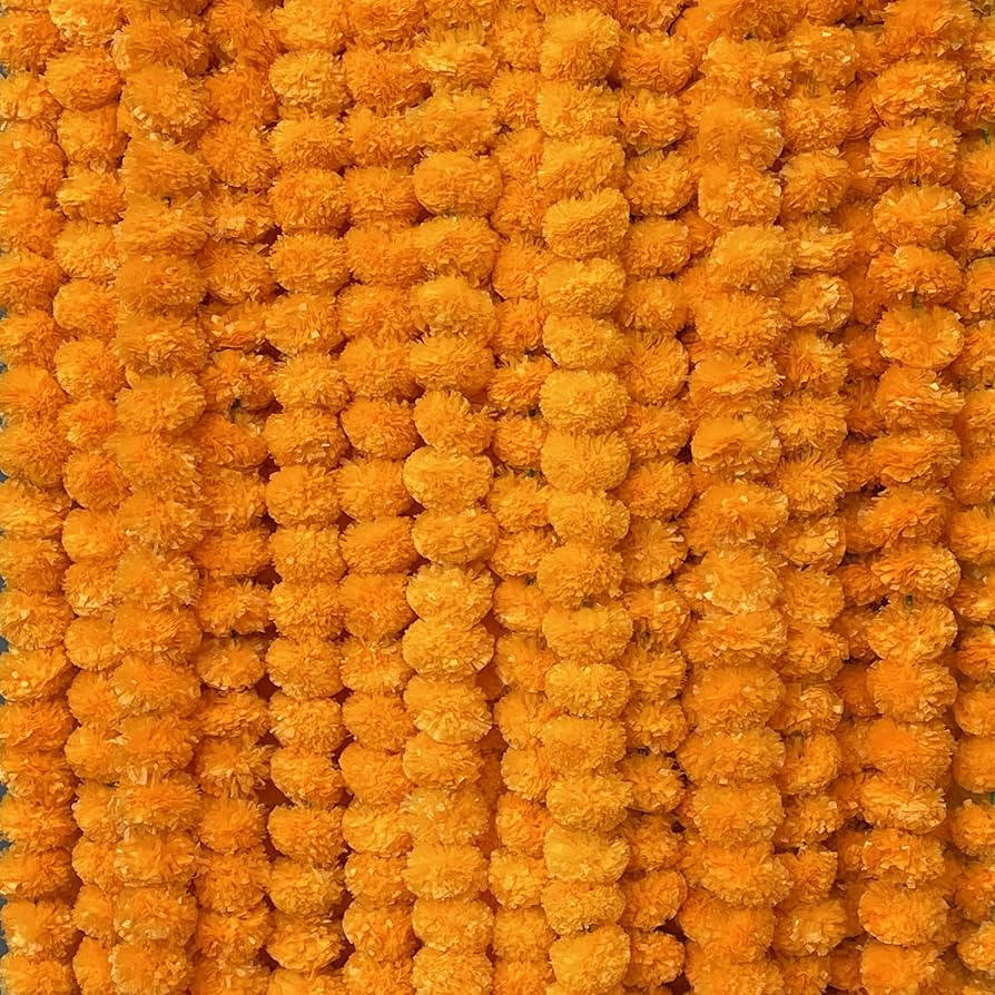 5 PC - 5 feet Marigold Garland |Indian/American Wedding Party Mantle Decoration, Faux Garlands We... | Amazon (US)