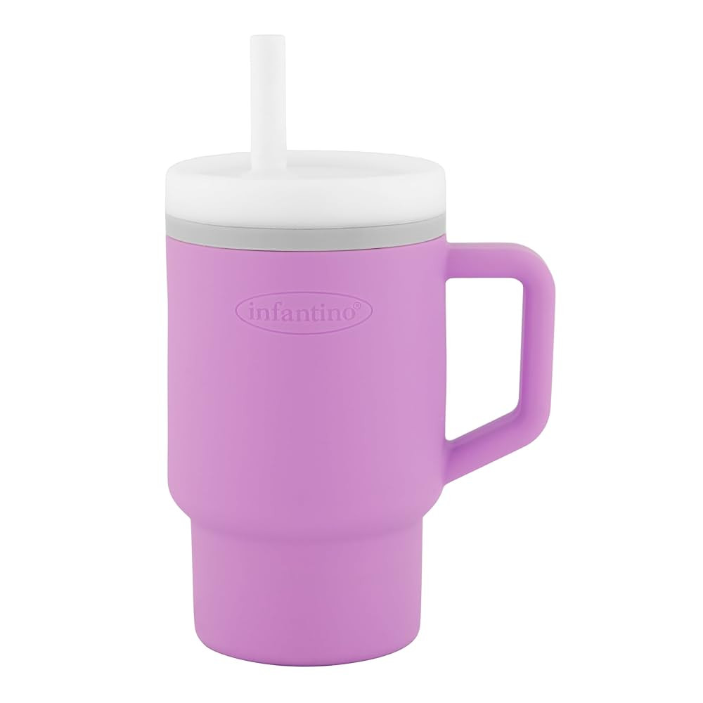 Infantino My 1st Tumbler, Silicone Sippy Cup with Straw & Handle, Spill-Resistant Baby Cup for On... | Amazon (US)