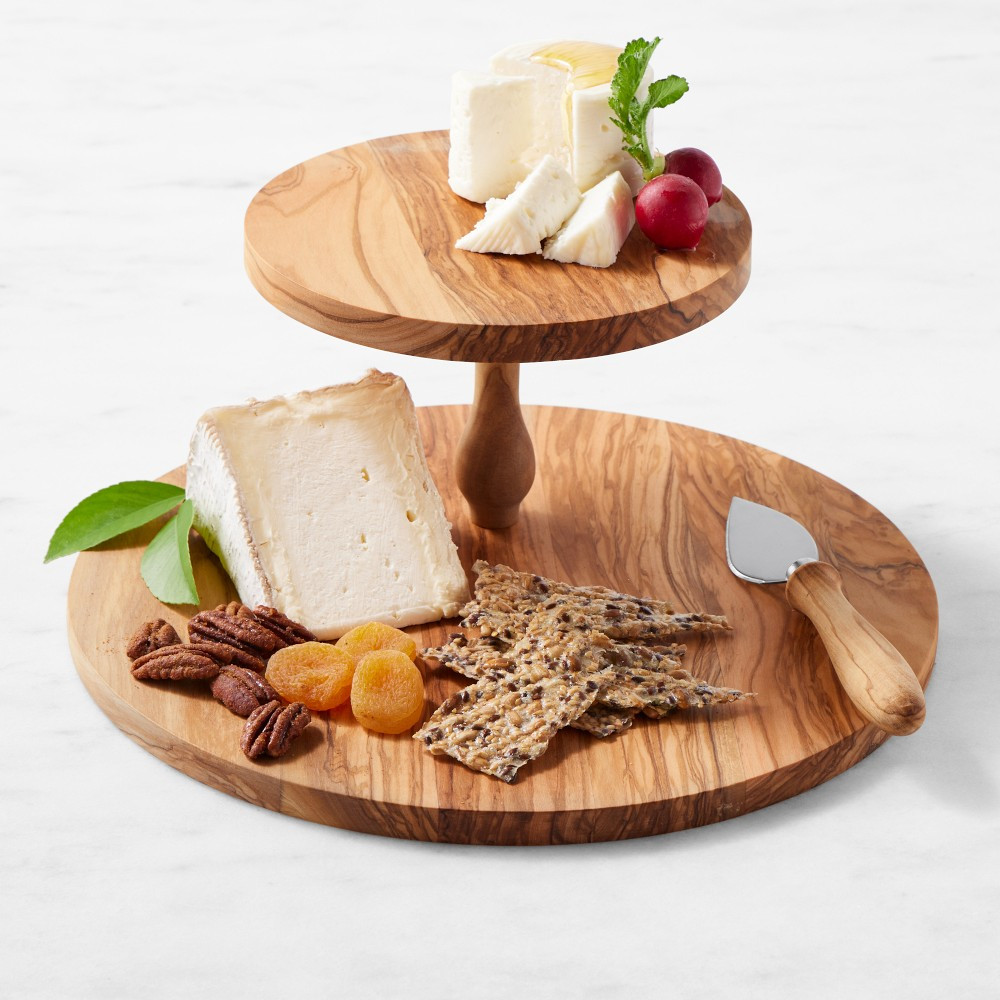 Olivewood 2-Tiered Cheese Board | Williams-Sonoma