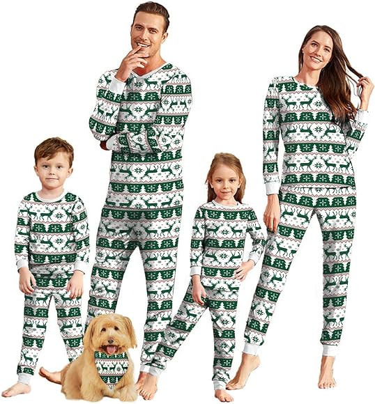 IFFEI Christmas Pajamas for Family Matching PJ's Sets with Cookie Baking Pattern Tee and Pants | Amazon (US)