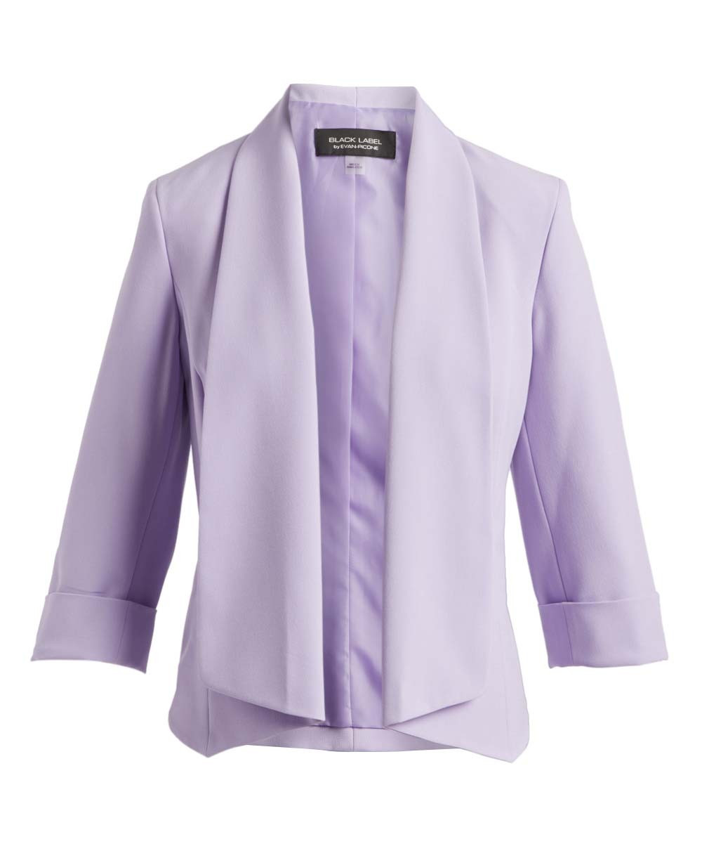 Black Label by Evan Picone Women's Blazers Lilac - Lilac Shawl-Collar Open-Front Blazer - Women | Zulily