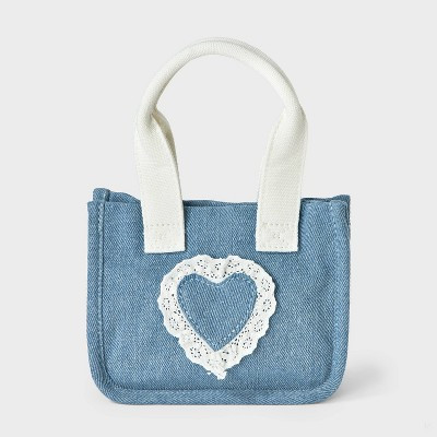 Toddler Girls' Denim Heart Tote - Cat & Jack™ Blue | Target