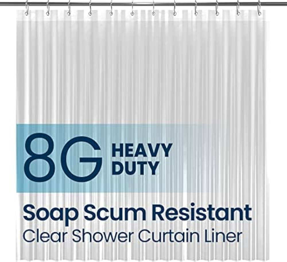 LiBa PEVA 8G Bathroom Shower Curtain Liner, 72x72 Clear - Non Toxic, Eco-Friendly, No Chemical Od... | Amazon (US)