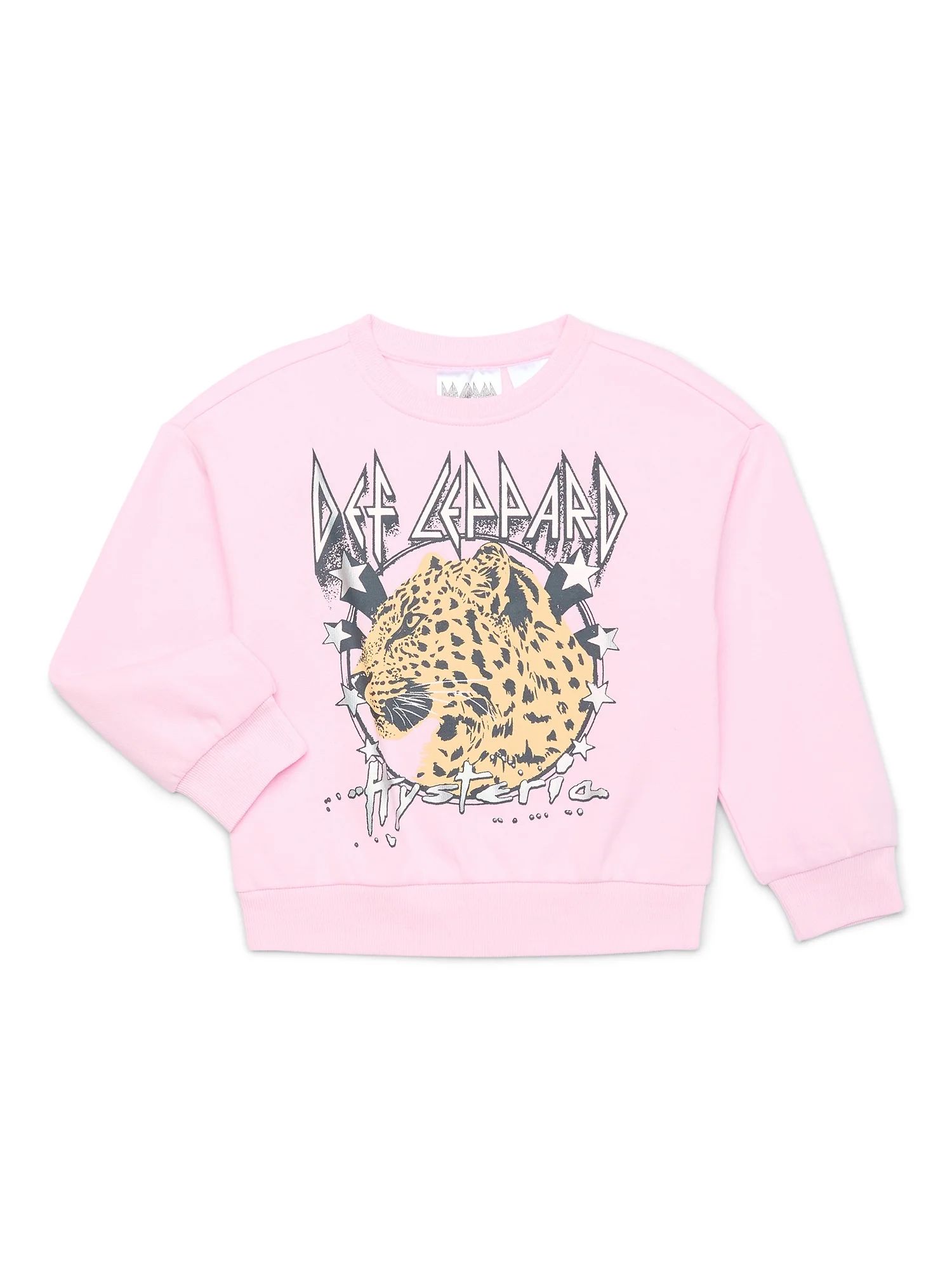 Girls Def Leppard Crewneck Sweatshirt, Sizes 4-16 - Walmart.com | Walmart (US)