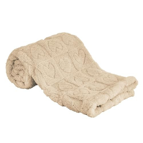 Yurhap Fleece Baby Blanket Heart Checkered, Ultra Soft Cozy Baby Blankets for Boys Girls, Fluffy Infant Toddler Newborn Receiving Gifts for Crib Stroller 30"x40" (Khaki) | Amazon (US)