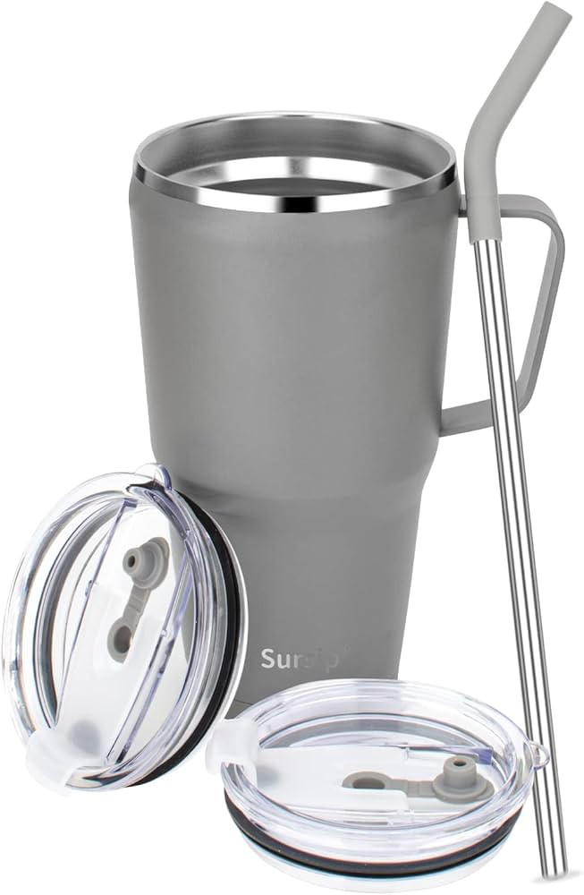 Sursip 30oz Insulated Tumbler with Handle,Stainless Steel Vacuum Mug with Lid and Straw,Maintains... | Amazon (US)