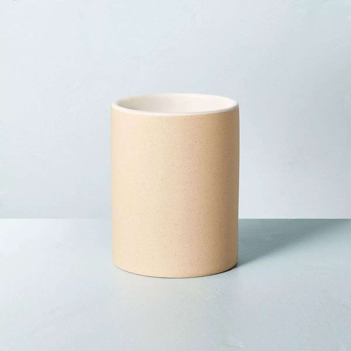 Mini Textured Ceramic Canvas Jar Candle Beige/Cream 6.5oz - Hearth & Hand™ with Magnolia | Target