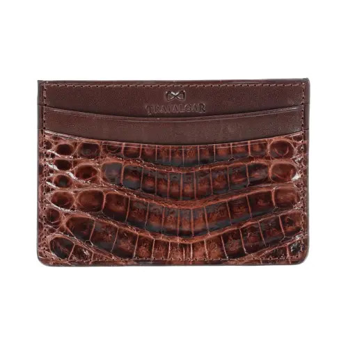 Trafalgar Genuine Crocodile Card Case in Brown at Nordstrom | Nordstrom