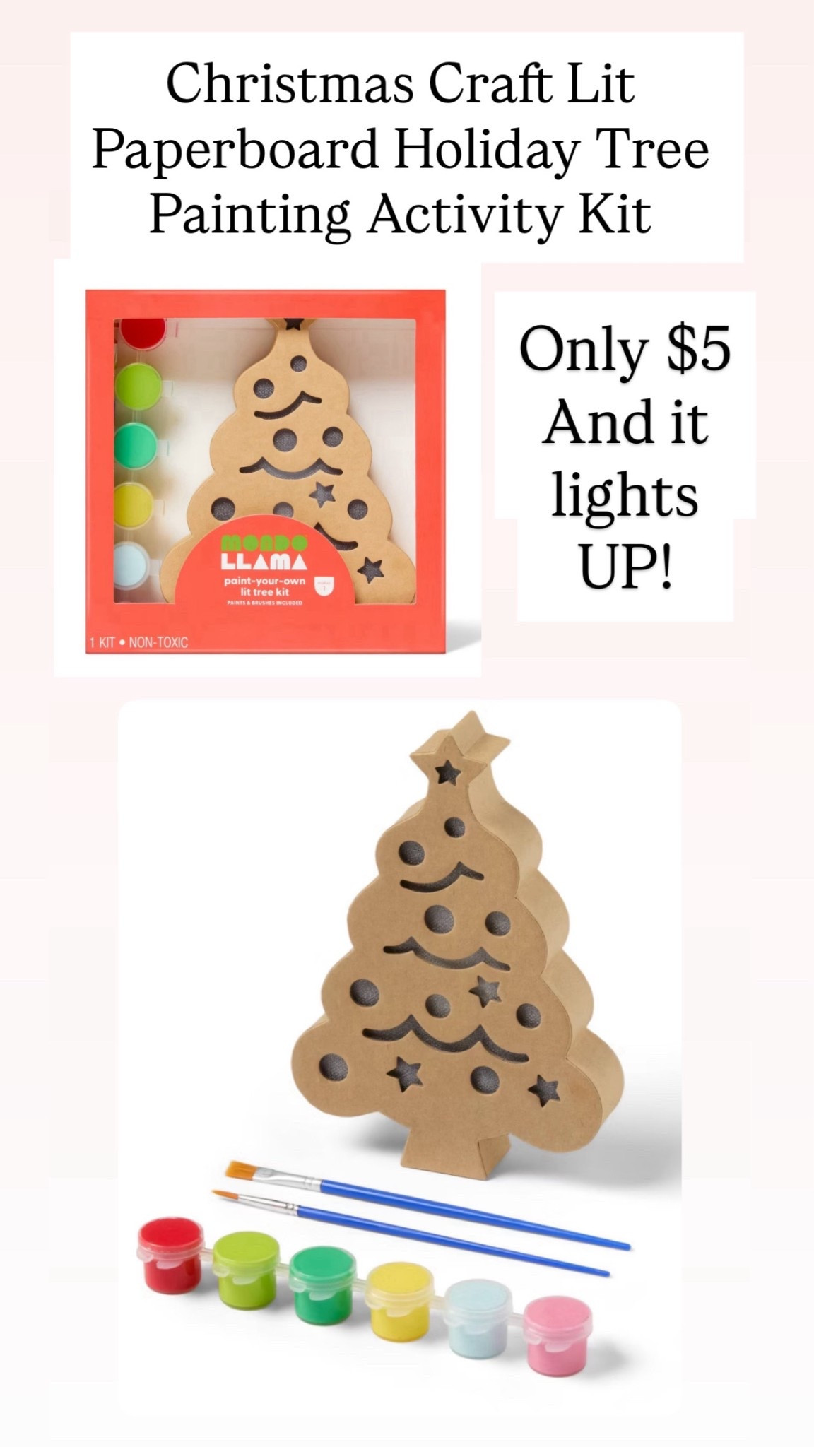 Christmas Craft Lit Paperboard Holiday Tree Painting Activity Kit is $5

#LTKGiftGuide #LTKHoliday
