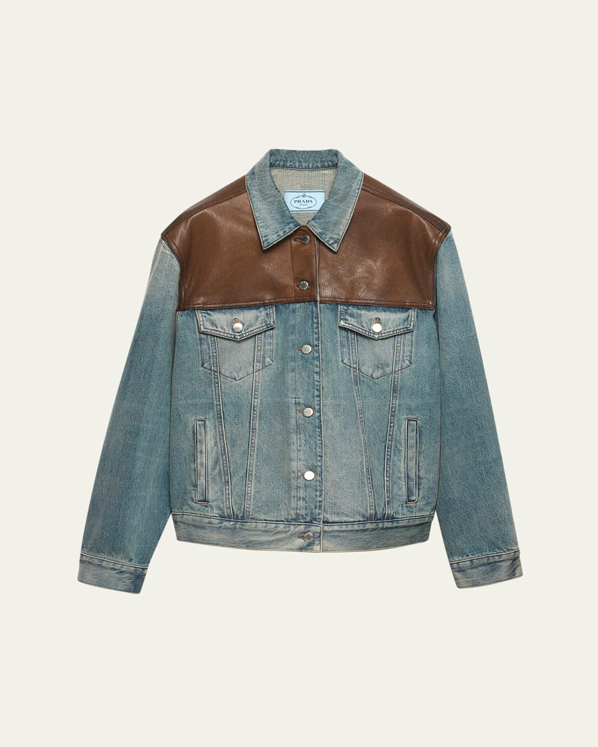 Denim and Leather Jacket | Bergdorf Goodman