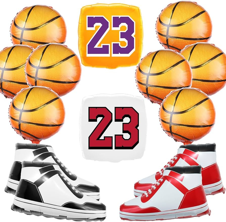 14pcs basketball balloons-sports basketball theme birthday party decorations.sneaker Player 23 ba... | Amazon (US)