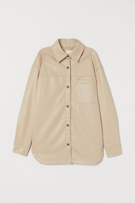Faux Leather Shirt Jacket | H&M (US + CA)