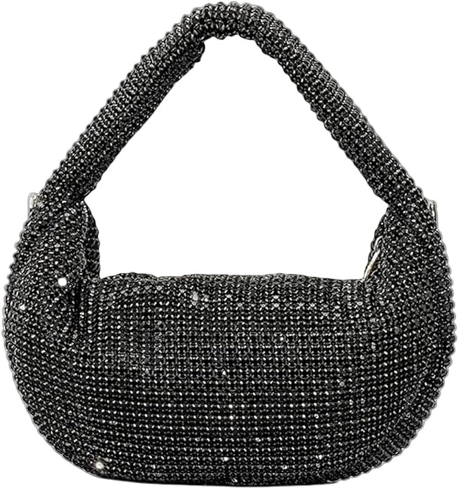 UMREN Bling Full Glitter Knotted Handbag for Women Crystal Rhinestone Hobo Dumpling Bag Diamond E... | Amazon (US)