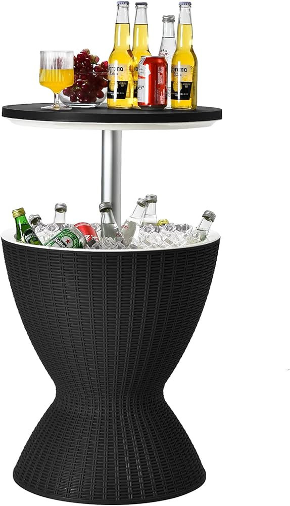 Tangkula Outdoor Cool Bar Table, Rattan Patio 8 Gallon Beer and Wine Cooler, All-Weather Ice Buck... | Amazon (CA)