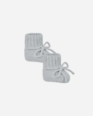 Knit Booties Heathered Dusty Blue | Rylee + Cru