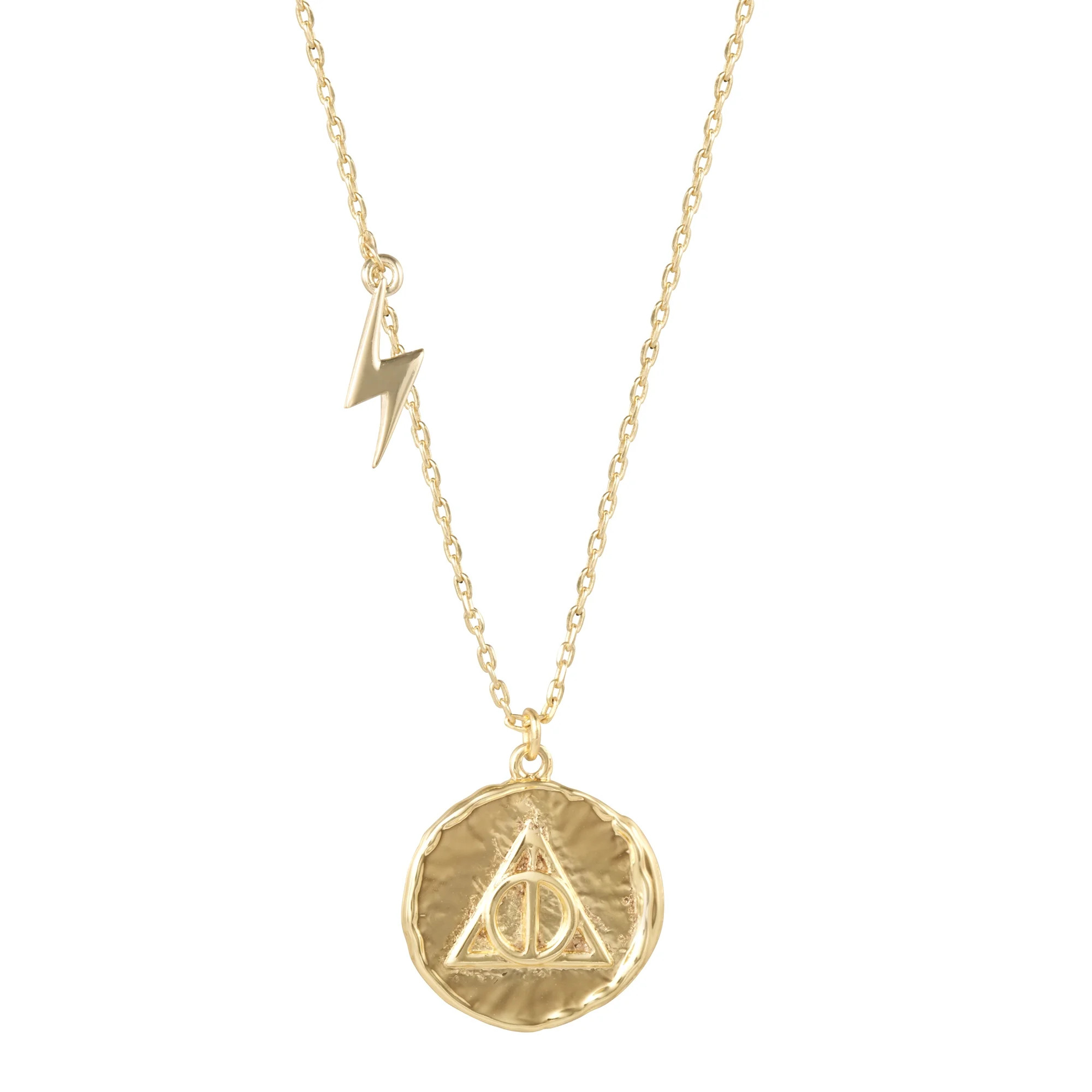Harry Potter Gold Plated Deathly Hallows Medallion Pendant, 18" | Walmart (US)