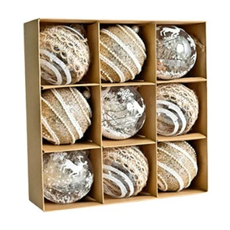 AuroraX Hanging Christmas Decoration Set Minimalist Plastic Clear Ball Ornaments Neutral 2025 9 pcs for Home,Tree Decoration Decor | Walmart (US)