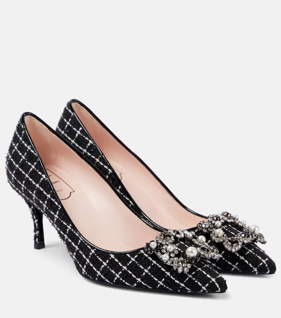 Pumps Flower Strass 65 aus Bouclé mit Leder | Mytheresa (DACH)