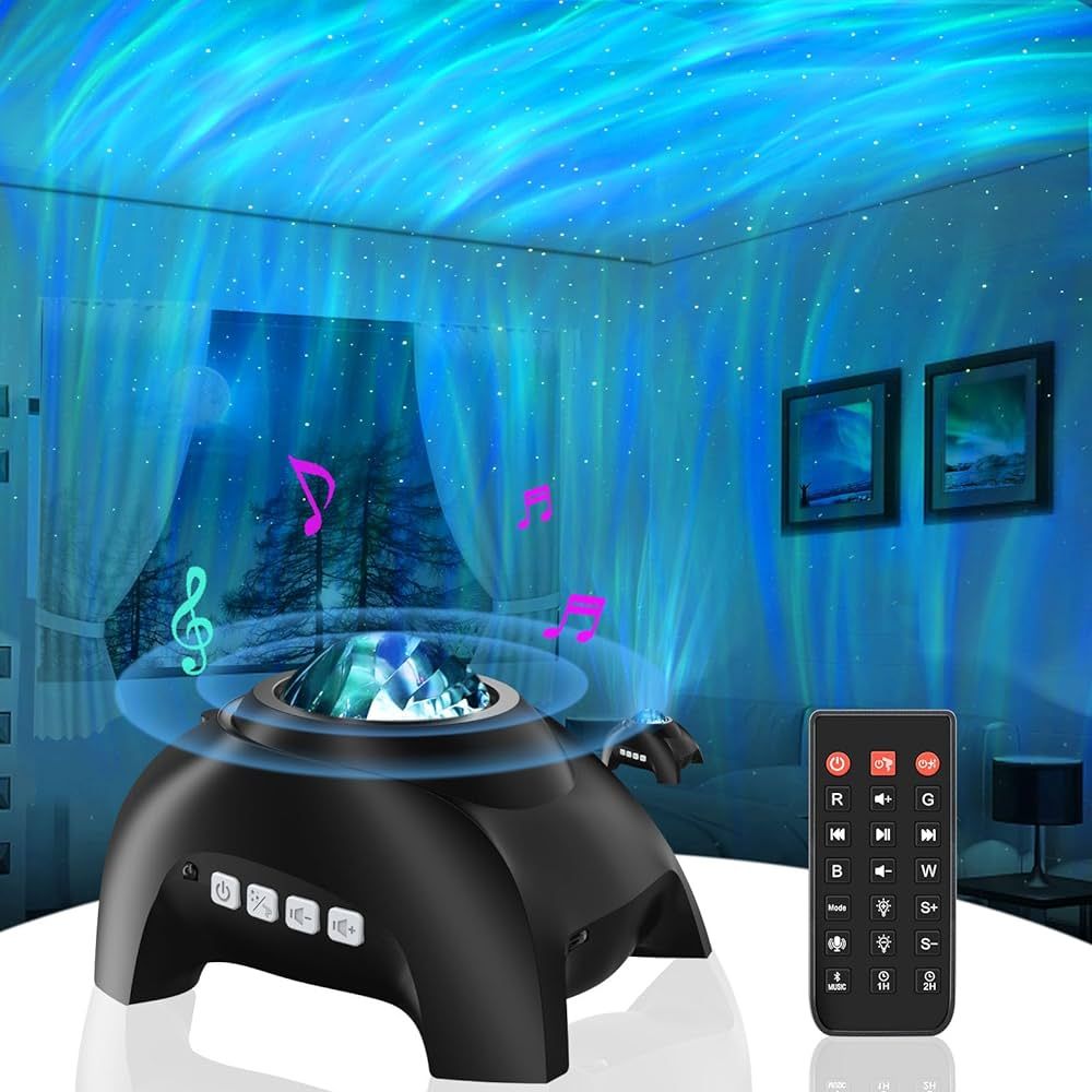Northern Lights Aurora Projector for Bedroom with Music Bluetooth Speaker and White Noise, Vinwar... | Amazon (US)