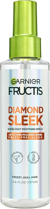 Garnier Fructis Diamond Sleek Hair Shine Spray, Frizz Control and Heat Protectant for Frizzy, Dry... | Amazon (US)