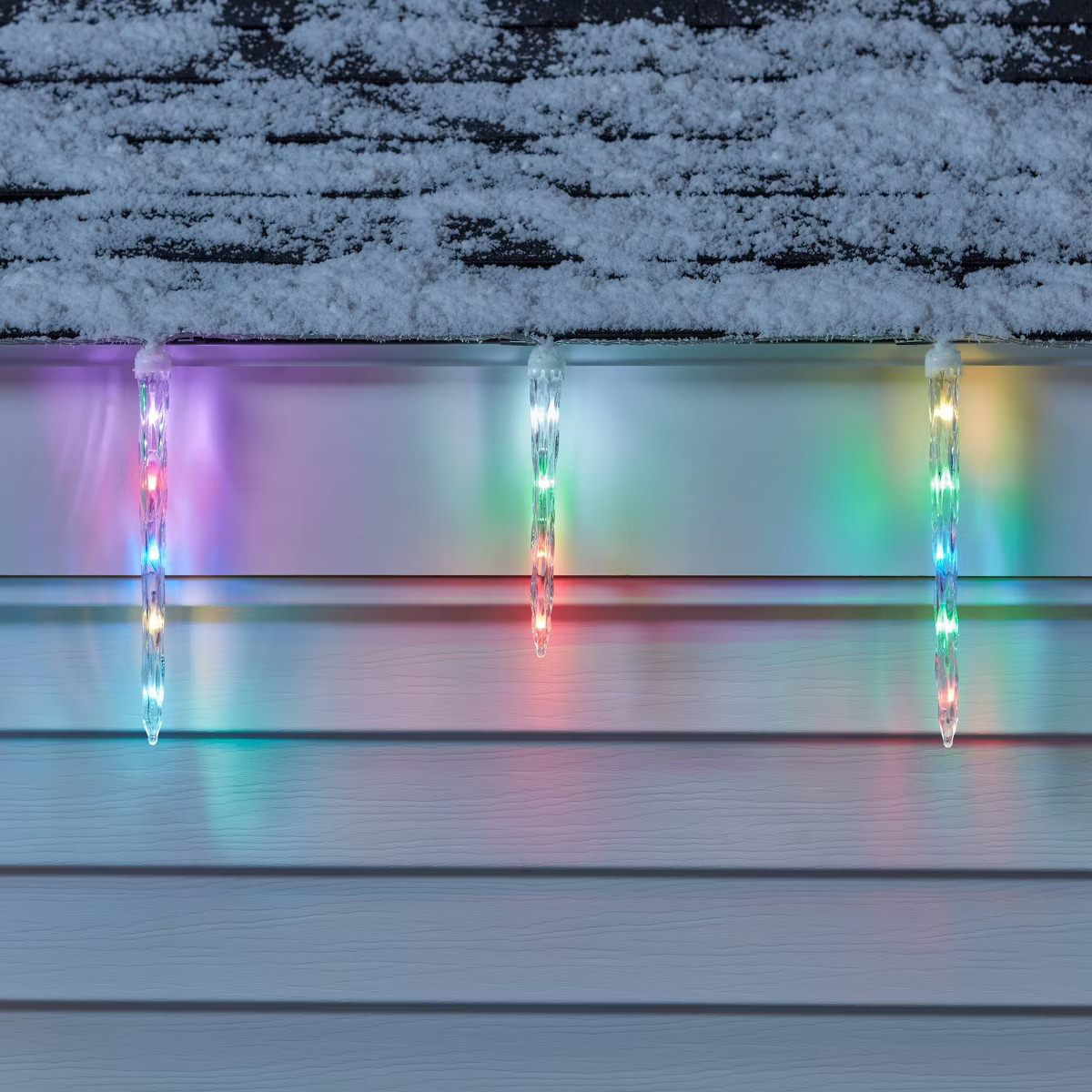 12ct LED Icicle Christmas Indoor Outdoor Remote Controlled Novelty String Lights Color Changing w... | Target