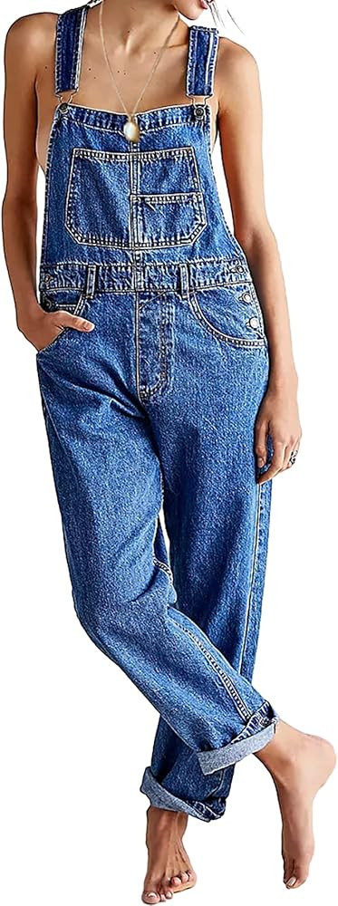 Women's Denim Overalls Casual Stretch Adjustable Ziggy Bib Jeans Jumpsuits | Amazon (US)