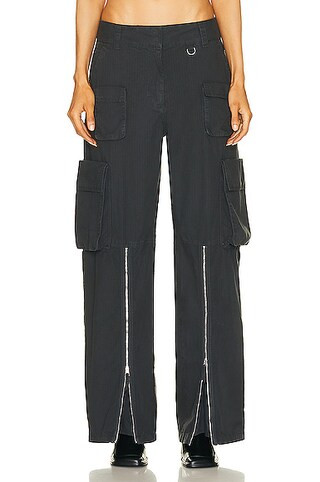 Acne Studios Leg Zip Pant in Charcoal | FWRD 