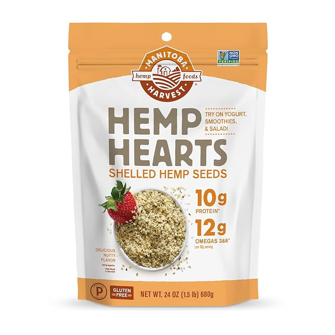 Manitoba Harvest Hemp Hearts, Shelled Hemp Seeds - 24oz - 10g Plant Protein & 12g Omega 3 & 6 per... | Amazon (US)