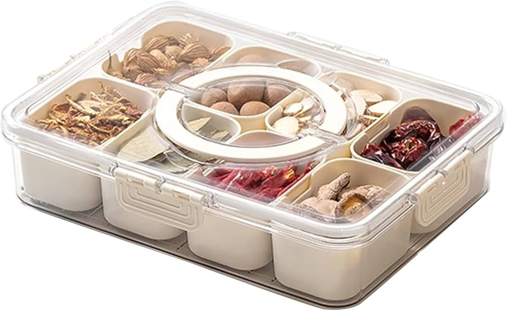 Snackle Box Container,Serving Tray Tray with Lid and Handle,Fruit Storage Containers for Fridge,D... | Amazon (US)