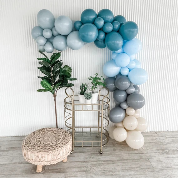 Dusty Blue Balloon Garland/Garland Kit PUMP INCLUDED!/ Balloon Arch/ Neutral Balloon Arch/Nude Ba... | Etsy (US)