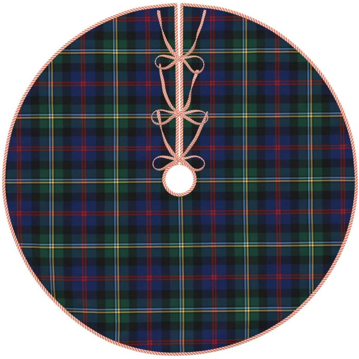 Christmas Tree Skirt Linen Royal Stewart Tartan Classic Scottish Plaid Xmas Tree Skirt Decoration... | Wayfair North America