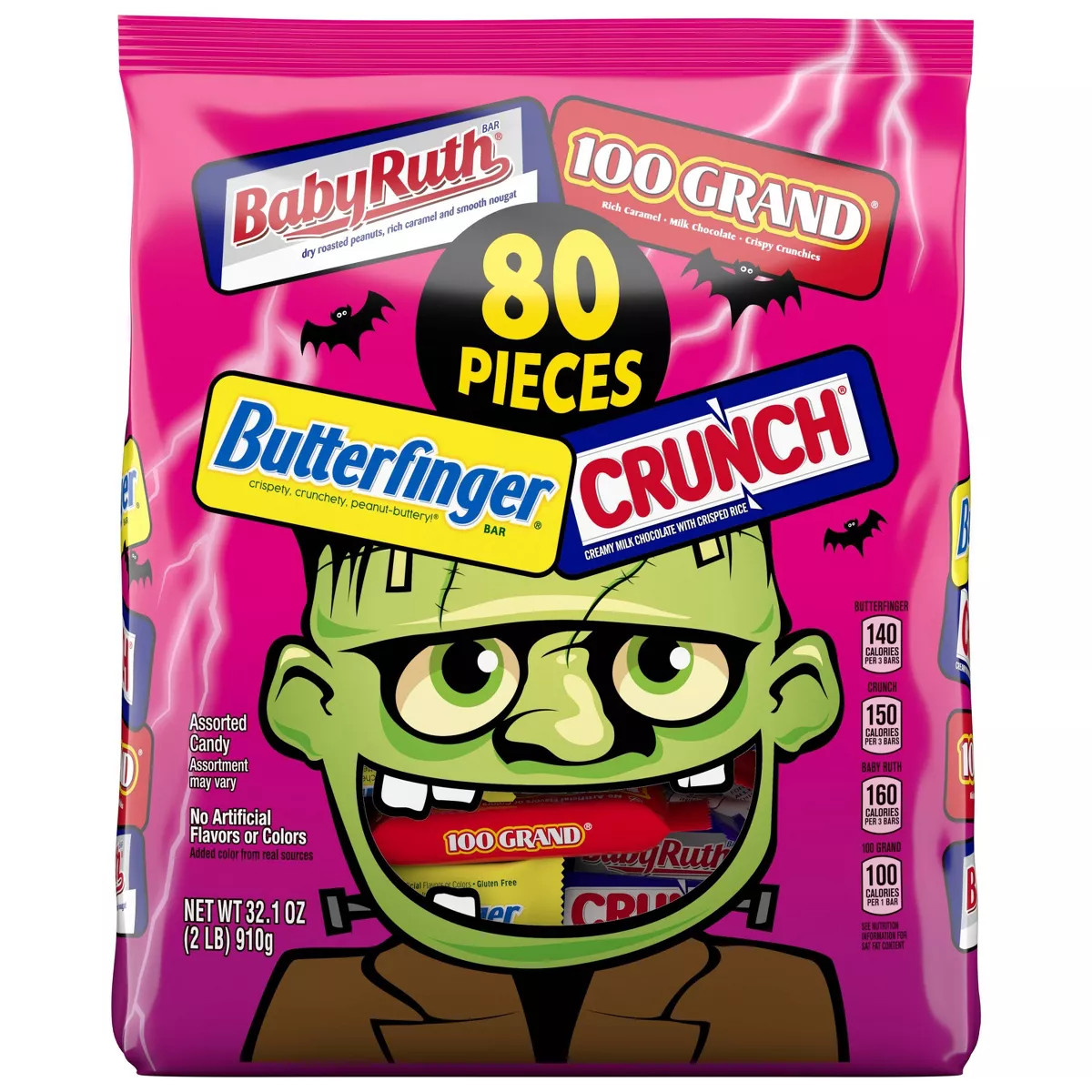 Butterfinger, Baby Ruth, 100 Grand, & Crunch Assorted Halloween Candy Bag - 32.1oz/80ct | Target