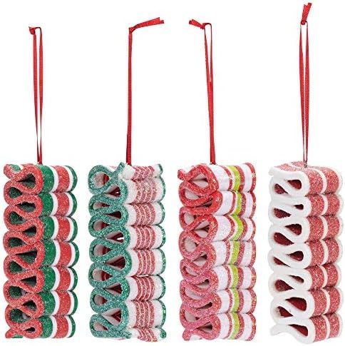 RAZ Imports 2020 Kringle Candy Co. 4-Inch Ribbon Candy Ornament, Assortment of 4 | Amazon (US)