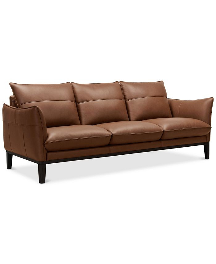 Chanute 88" Leather Sofa, Created for Macy's | Macys (US)
