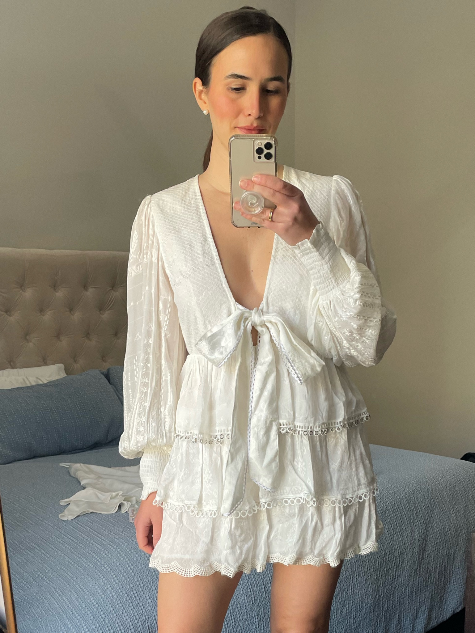 Beautifully detailed dress for brides! This dress is TTS, but maybe in the shorter end for those 5’8+. 

Bride to be
Bridal fashion
Bride style
White dress
Long sleeve dress 

#LTKstyletip #LTKwedding