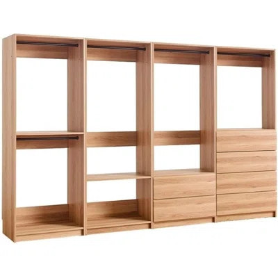 Gray Freestanding Modular Walk in Wood Closet System with Adjustable Layout | Wayfair North America