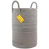 OrganiHaus Cotton Rope Basket in Full Grey | Tall Storage Basket with Long Handles | Decorative B... | Amazon (US)